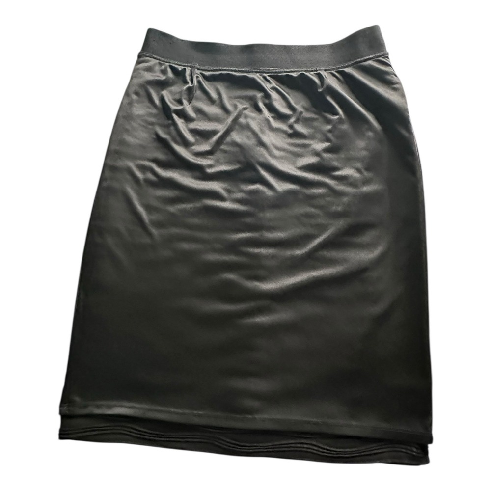Alfani Skirt Women's Size 10( 32" X 24") Black Below Knee 1/4 Zip Back‎ Straight - Picture 5 of 10